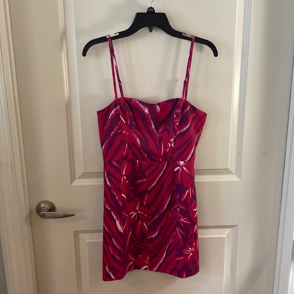 NWT French Connection Tropical Print Fit & Flare Mini Dress - Picture 2 of 5